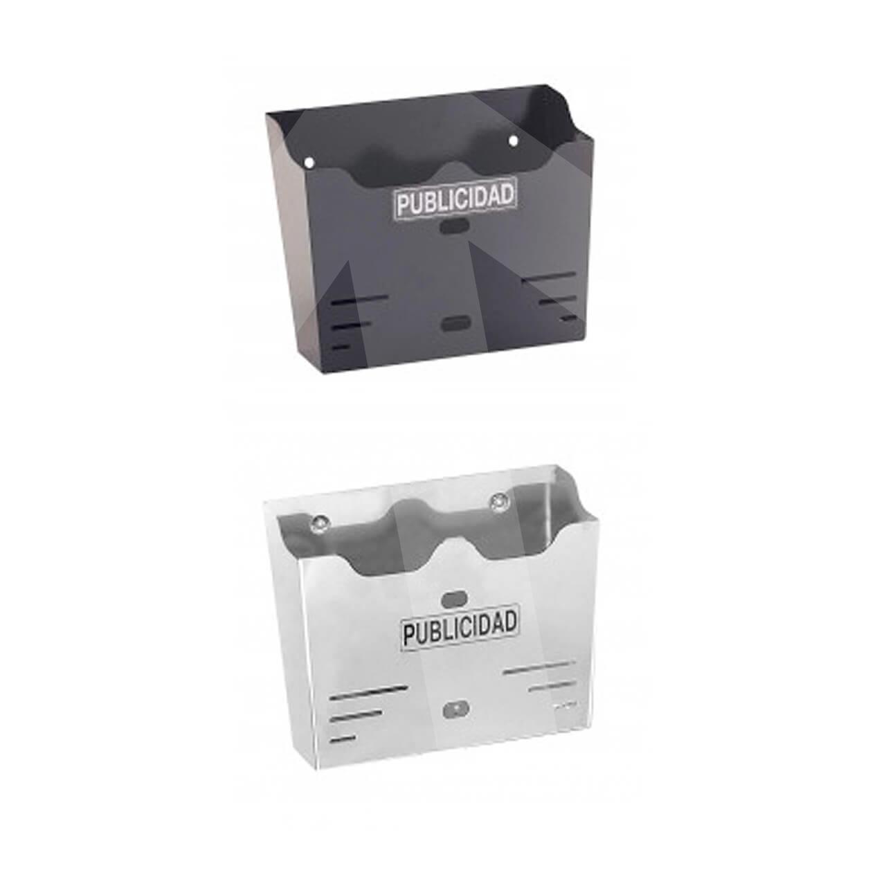 Cesta publicidad Portal; negro e inox.