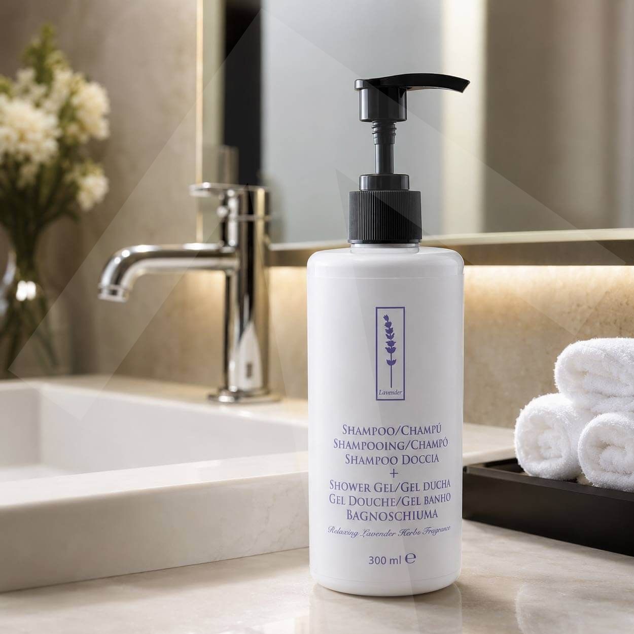 Champ� + Gel Hoteles 300ml (Dispensador); foto ambiente