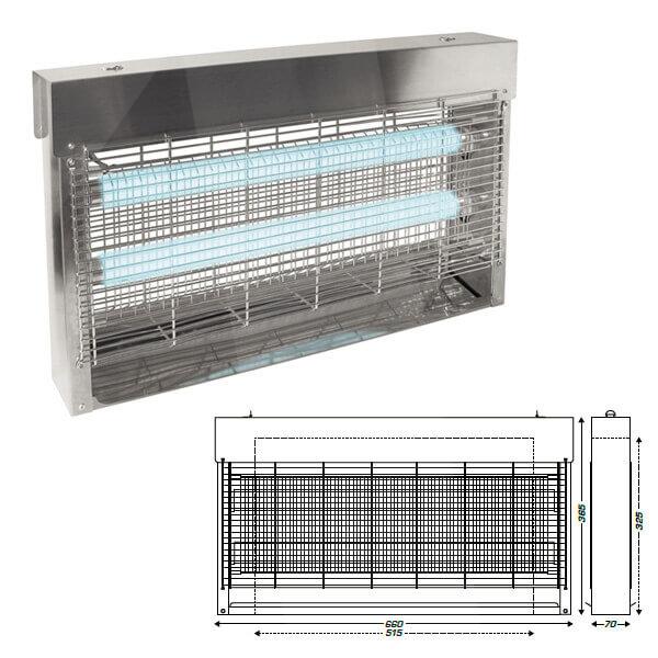 Destructor de insectos Standard; dimensiones