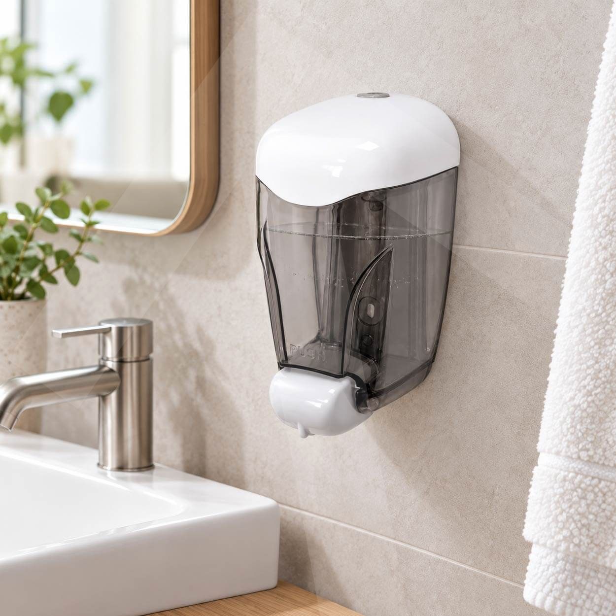 Dispensador de jab�n 800ml Lite; pulsador manual
