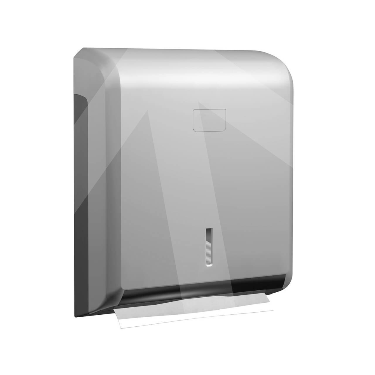Dispensador toallas zig-zag Eco; acabado plata