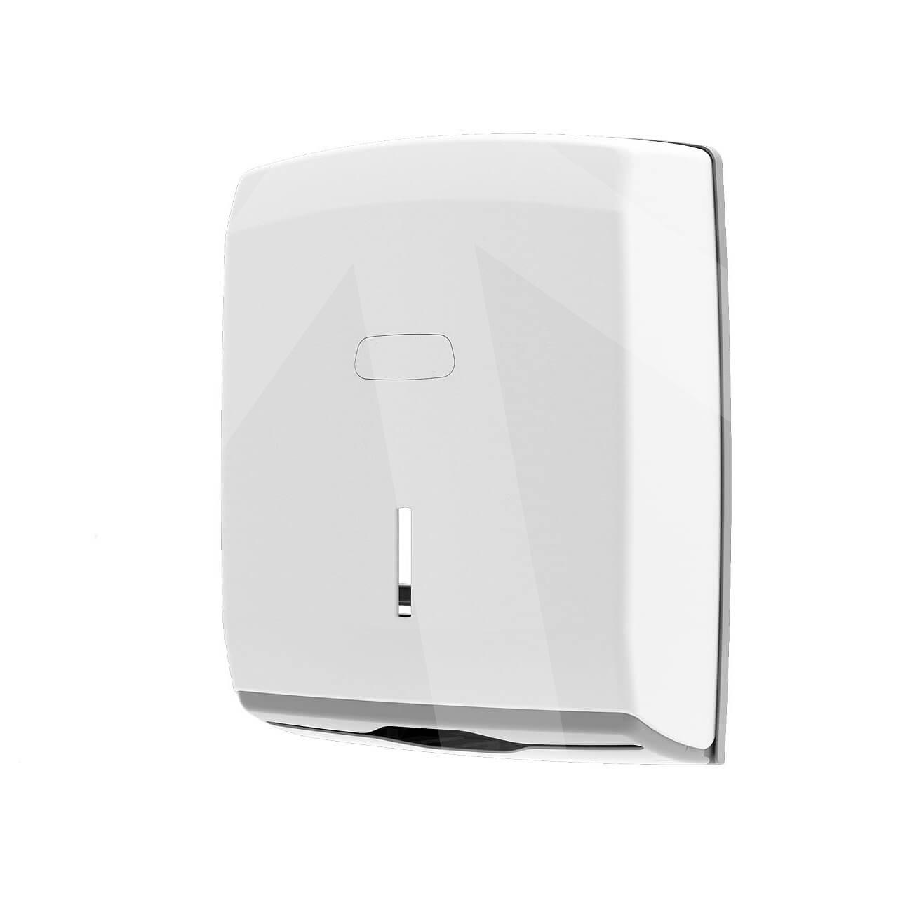 Dispensador toallas zig-zag Lite; acabado blanco / gris