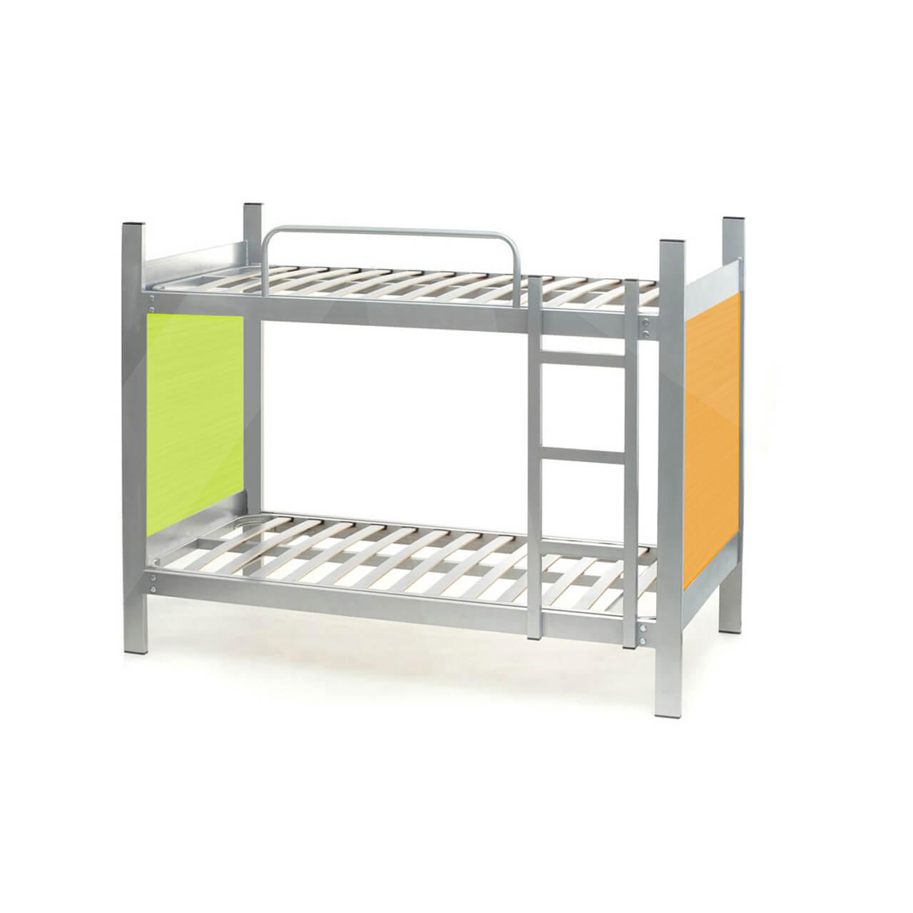 Litera albergue; con paneles pistacho / naranja