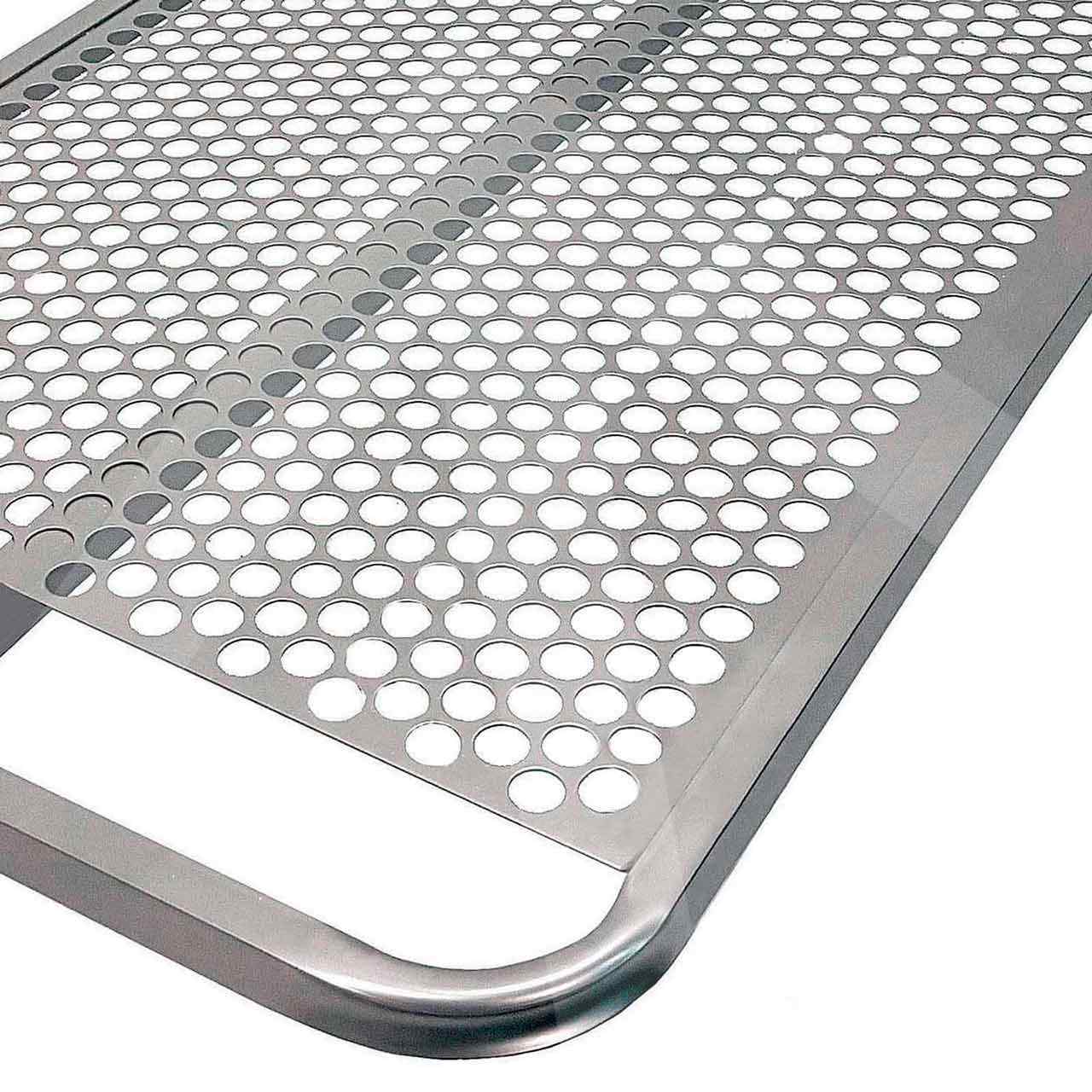 Litera triple antivandálica Eco; malla color plata