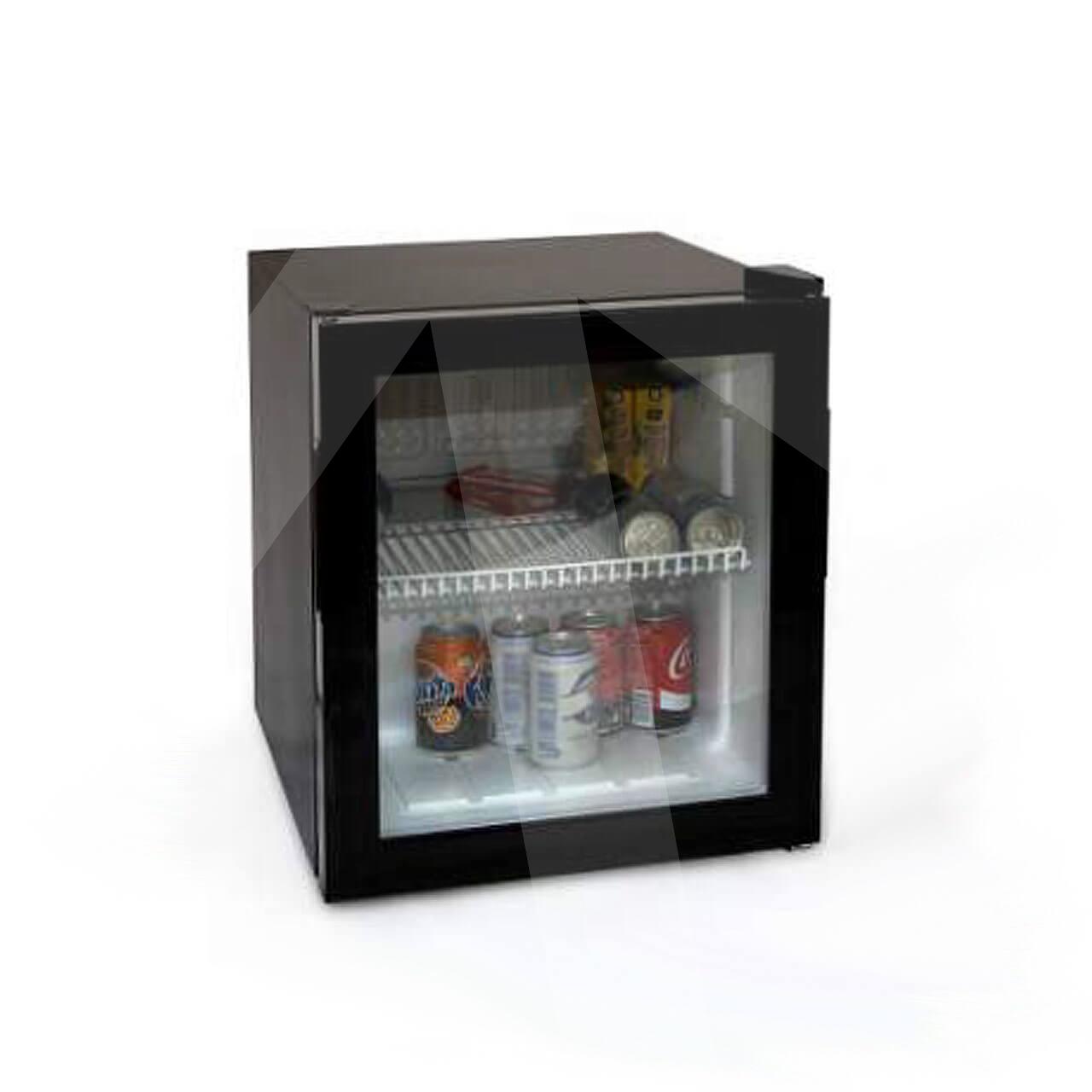 Minibar Compresor 49L Cristal; puerta cristal