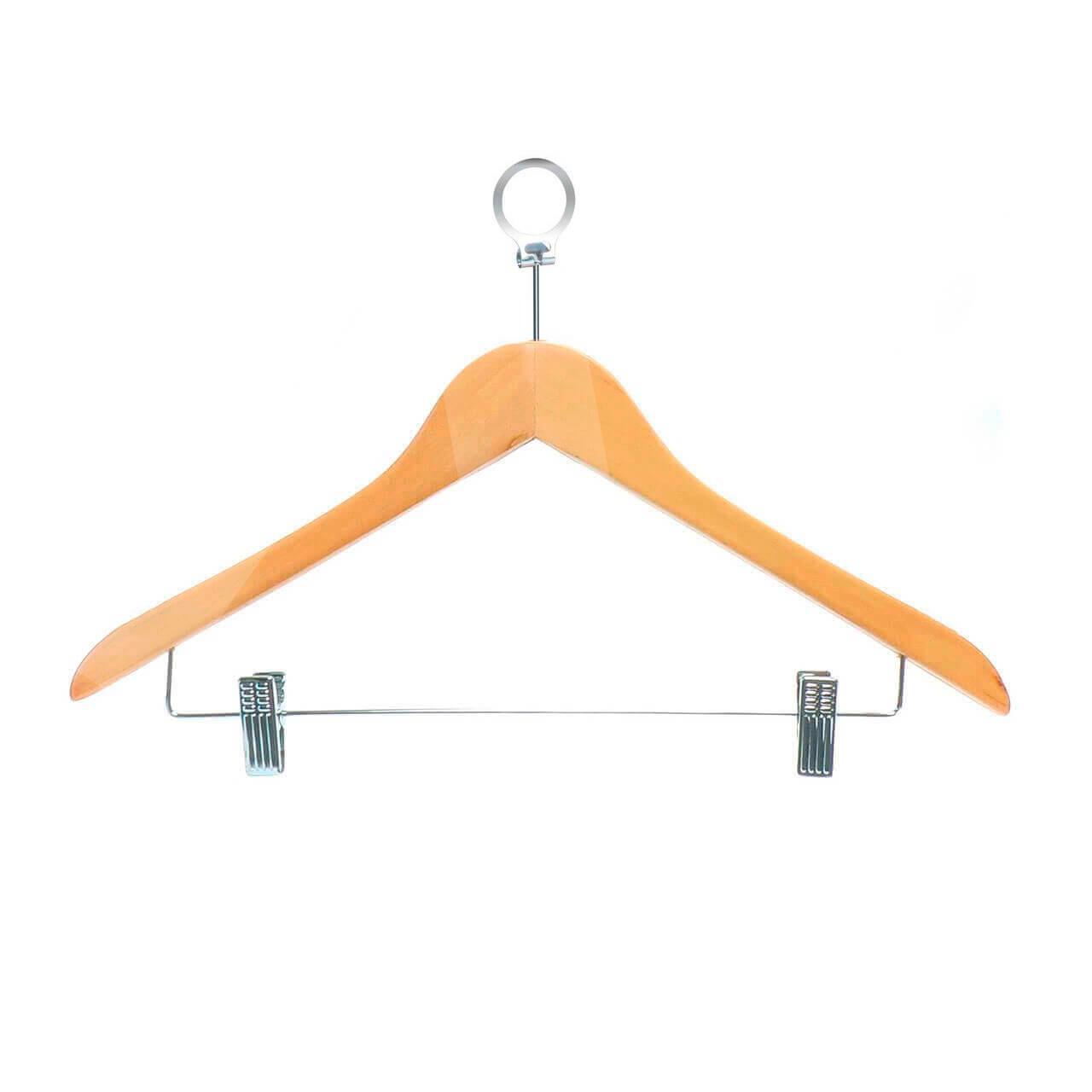 Perchas madera Basic antirrobo pinzas (x80)