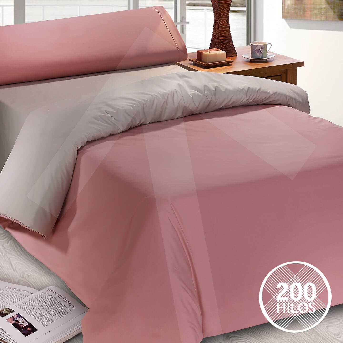 Saco nrdico Premium Bicolor 200 hilos; rosa / beige