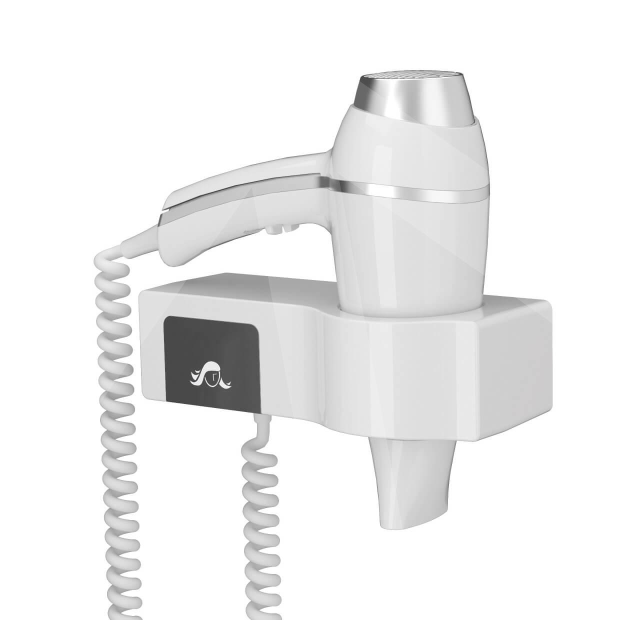 Secador de pelo hotel Alteo; modelo blanco + base