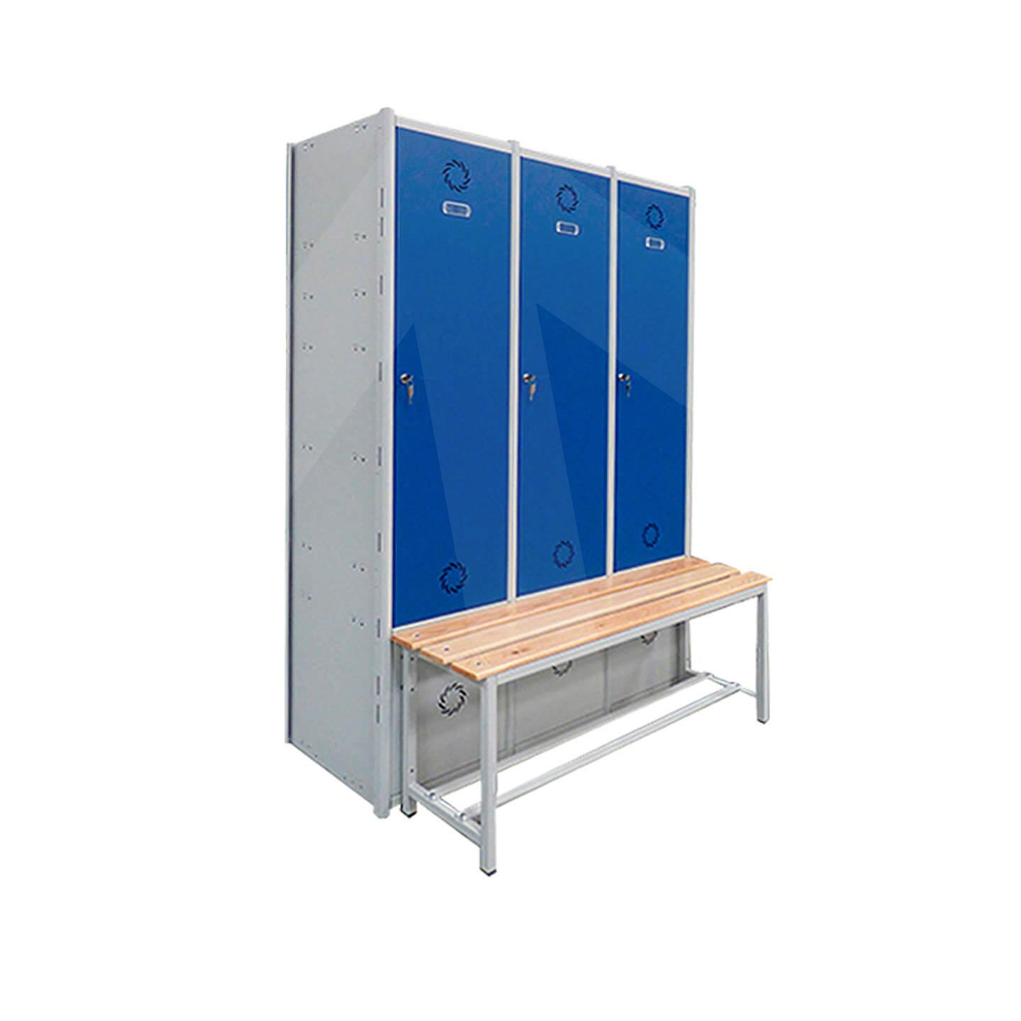 Taquilla modular Gym + banco; puerta azul