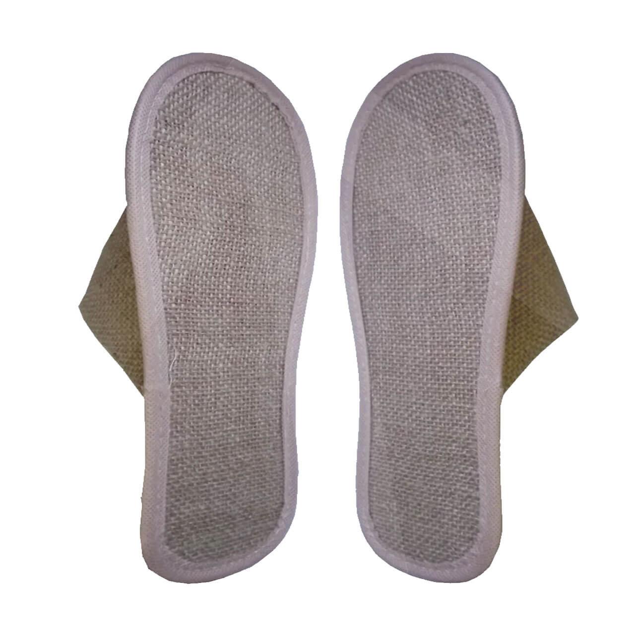 Zapatillas biodegradables Yute (x50 pares); detalle suelas