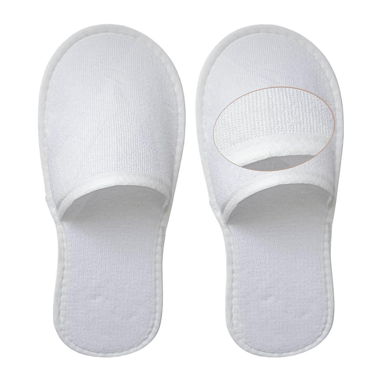 Zapatillas hotel Rizo cerradas (x250 pares); tejido rizo 100% algodn