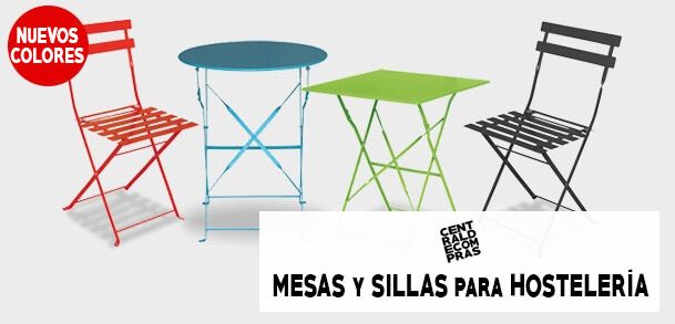 Mesas y sillas de hostelería a color